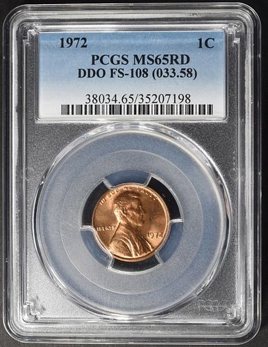 1972 LINCOLN CENT PCGS MS65 RD