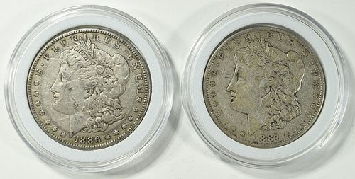 1886 & 1887 MORGAN DOLLARS XF