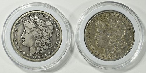 1902 XF & 1892-O VG/F MORGAN DOLLARS