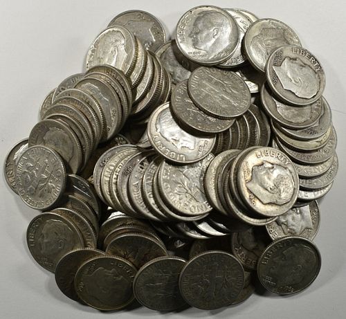 (100) MIXED DATES SILVER ROOSEVELT DIMES