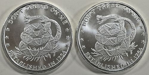 (2) 1 OZ DON’T TREAD .999 SILVER ROUNDS
