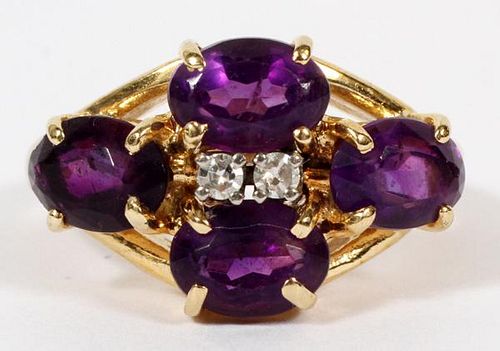 14KT GOLD AND AMETHYST RING