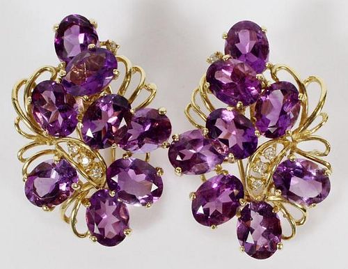 AMETHYST AND 14KT GOLD EARRINGS