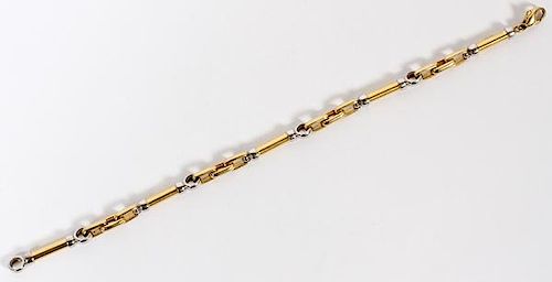 14KT WHITE AND YELLOW GOLD LINK BRACELET