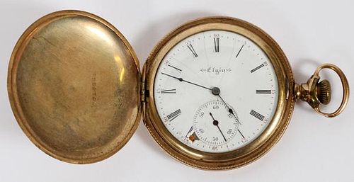 ELGIN WATCH CO. 10KT GOLD PLATED POCKET WATCH