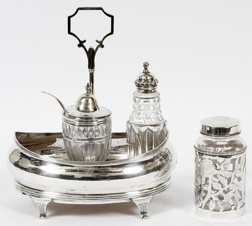 STERLING SILVER CONDIMENT HOLDER 5 PIECES