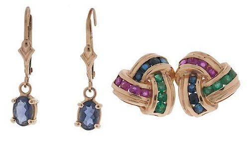Earrings with Gemstones in 14 Karat 