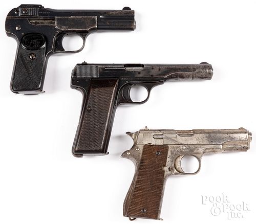 Three semi-automatic pistols