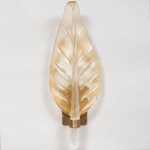 Venetian Glass Leaf Form Wall Light