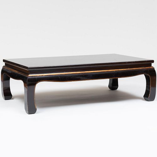 Atelier Midavaine Chinese Style Black Lacquer and Parcel-Gilt Low Table