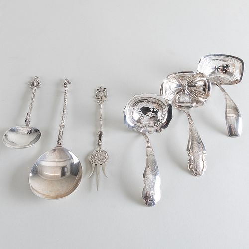 Group of Dutch Silver Serving Utensils
