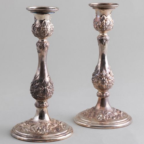 Pair of S. Kirk & Son Silver Candlesticks