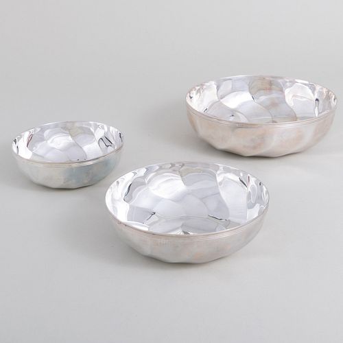Three Christofle Silver Serving Dishes in Graduated Sizes