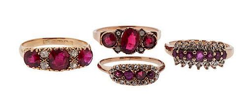 Rings with Rubies and Diamonds in Karat Gold 