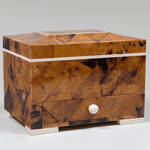 Faux Tortoiseshell and Composition Jewelry Box