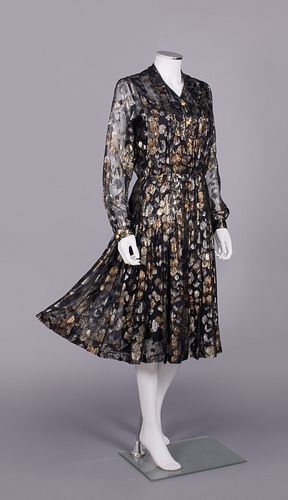 CHANEL LAME’ & SILK PARTY DRESS, FRANCE, 1970s