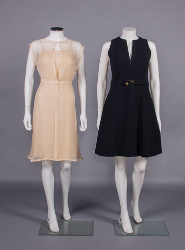TWO GALANOS SILK OR WOOL DRESSES, USA, 1965-1966