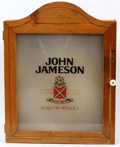 JOHN JAMESON IRISH WHISKEY WOOD HANGING CABINET