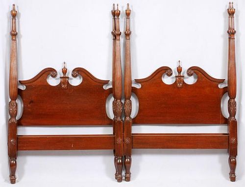 QUEEN ANNE STYLE MAHOGANY HEADBOARDS AND FOOTBOARDS