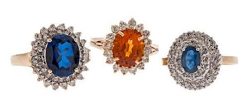 Diamond and Color Cocktail Rings in 14 Karat 
