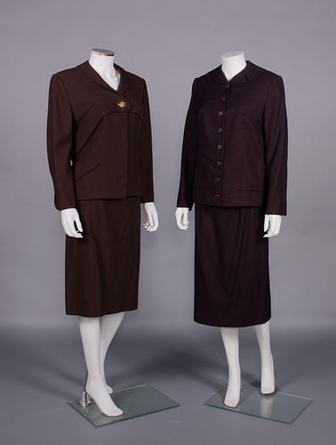 TWO WOOL IRENE SKIRT SUITS, USA, EARLY-MID 1950s