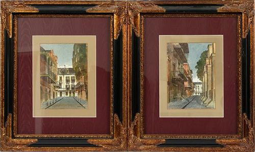 WELLER WATERCOLOR FRENCH QUARTERS '67 & '69 PAIR