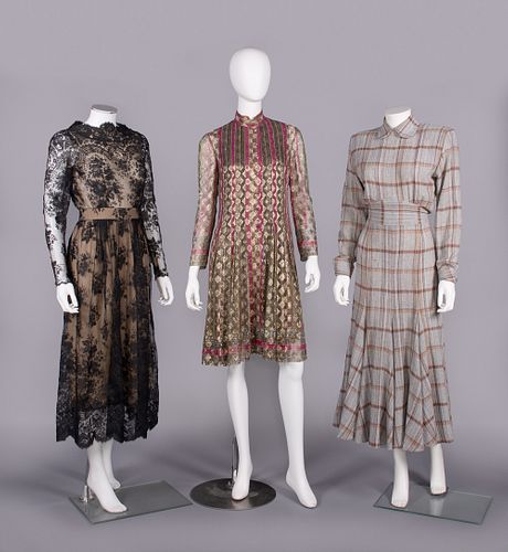 THREE DESIGNER DRESSES, USA & FRANCE, 1960s-1980s