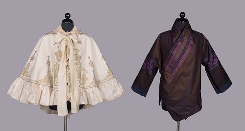 ONE CAPE & ONE REGIONAL DECORATED JACKET, CHINA & OTTOMAN, 1890s-20TH C