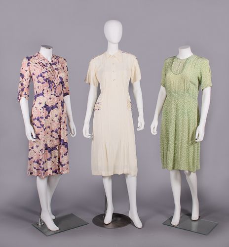 THREE DAY DRESSES, 1940s