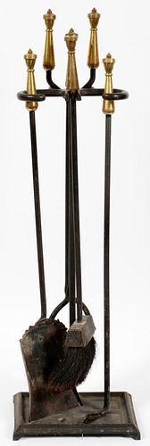 A SET OF FIREPLACE TOOLS