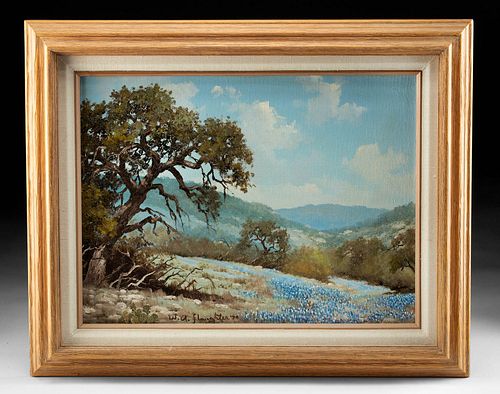William Slaughter Painting - Bluebonnets Landscape