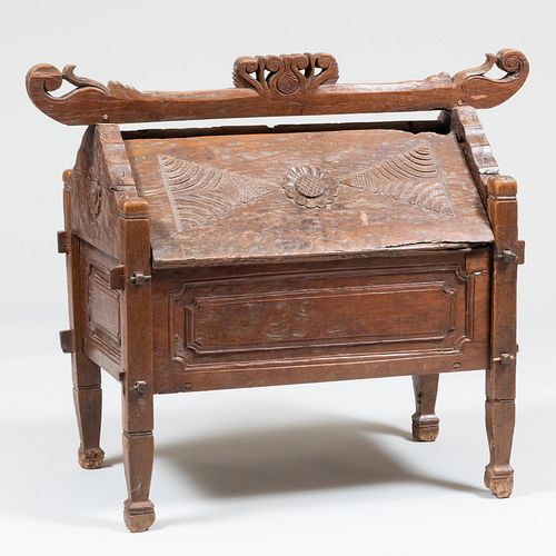 Continental Provincial Carved Oak Storage Chest