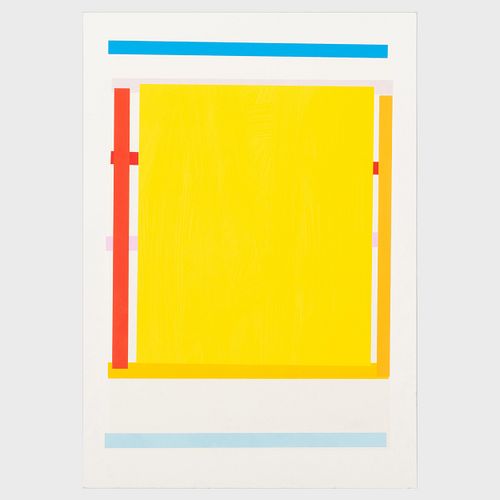 Imi Knoebel (b. 1940): Untitled (yellow with vertical bars); and Untitled #1 (diptych)