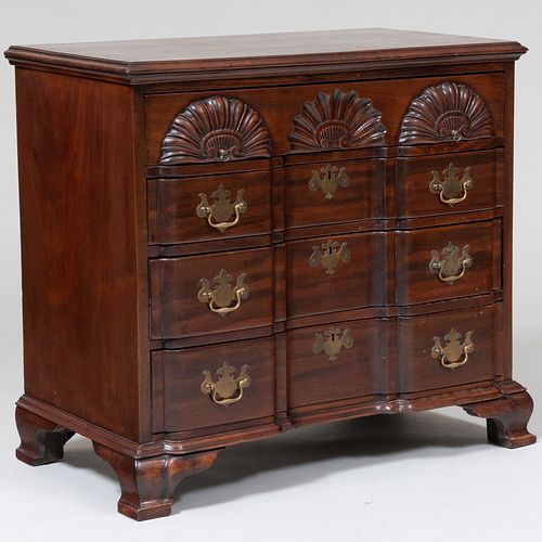 Chippendale Style Mahogany Block Front Chest of Drawers