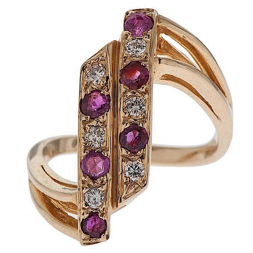 Diamond and Ruby Fashion Ring in 14 Karat 