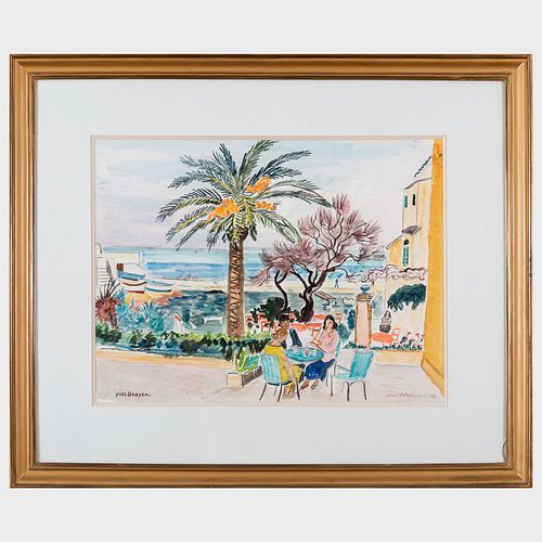Yves Brayer (1907-1990): Terrace a Erbalunga, Corse 