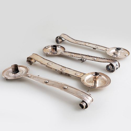 Set of Four Continental Silver Taper Holders