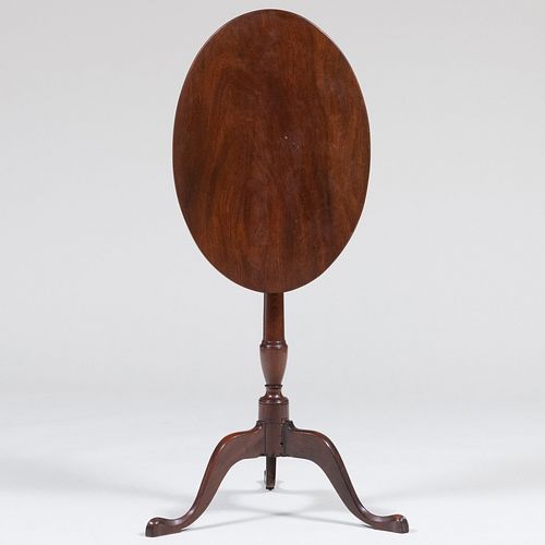 Federal Mahogany Oval Tilt-Top Candle Stand