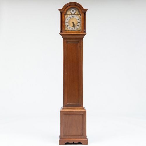 English Mahogany and Satinwood Grandmother Clock