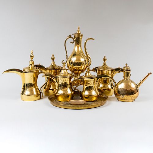 Group of Middle Eastern Brass Drinkware