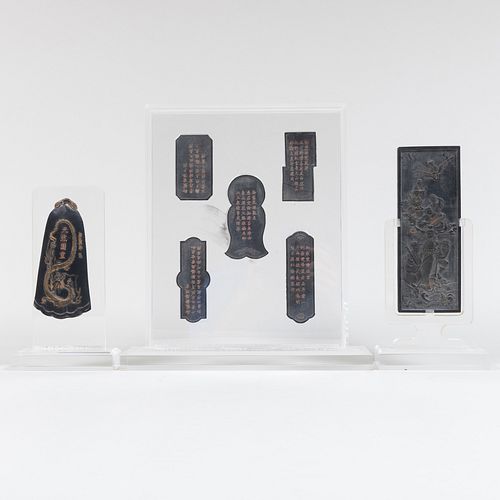 Group of Seven Chinese Inkstones