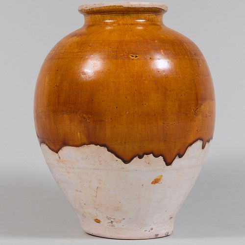 Chinese Ochre Glazed Vase