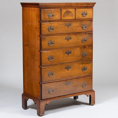 Federal Cherry Tall Chest of Drawers, New England 