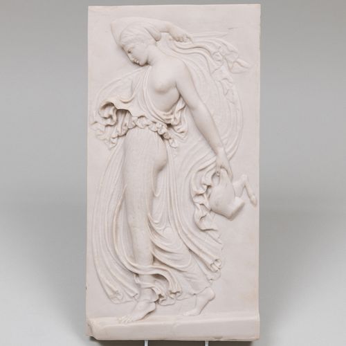 Neoclassical Style Resin Relief of a Huntress, After the Antique