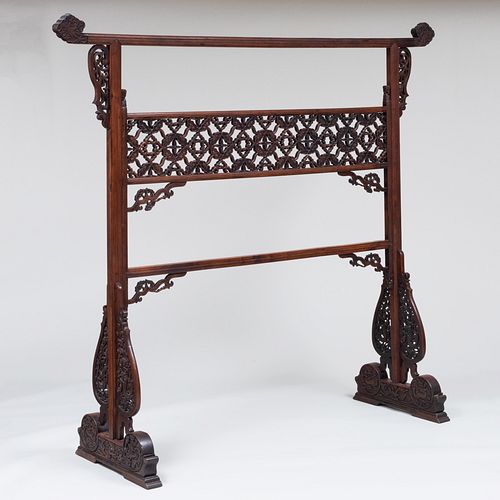 Chinese Carved Hardwood Clothing Stand