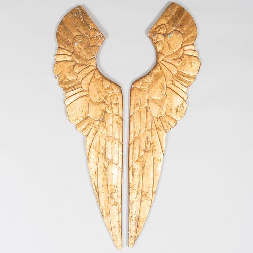 Large Pair of Giltwood Wings