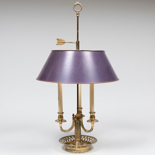 Two-Light Brass Bouillotte Lamp