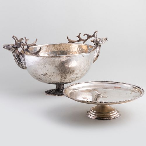 Silver Plate Centerbowl and a Tazza