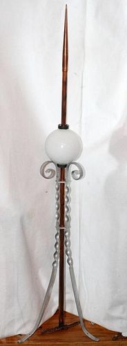 VINTAGE 19TH C COPPER AND GLASS LIGHTNING ROD C1900