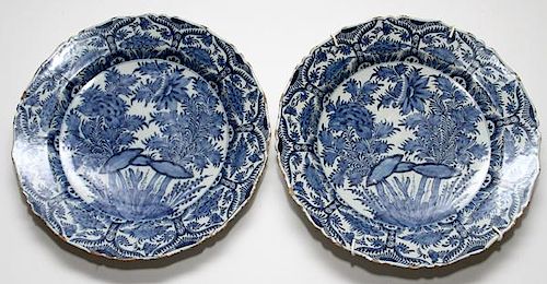 DUTCH BLUE AND WHITE PORCELAIN CHARGERS